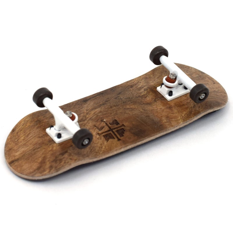 Teak Tuning 32mm Pro Fingerboard Complete - Fully Assembled with Pro Level Components - Pro Shaped Wooden Deck (32x97mm), UltraSpin Bearing Wheels, Prodigy Gen2 Trucks - Toasted Smores - Image 2